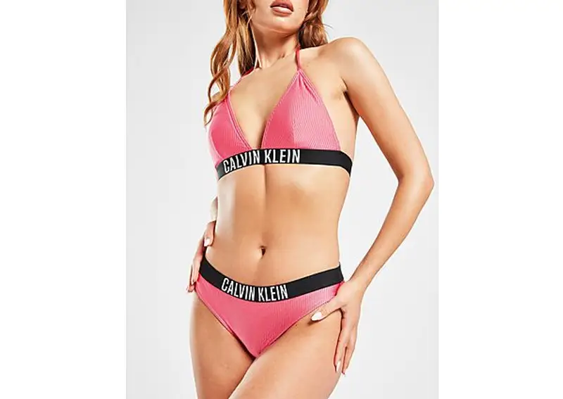 Calvin Klein Swim Bikini (Parte inferiore) Large Logo a Costine, rosa