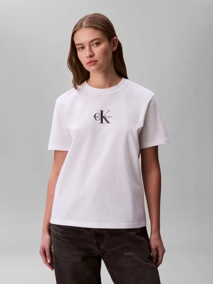 tshirt bianca donna mini logo