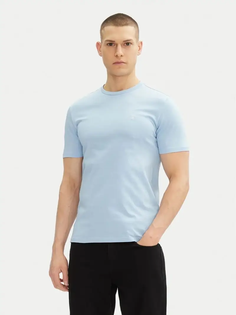 Calvin Klein tshirt celeste uomo in cotone micro logo sul petto