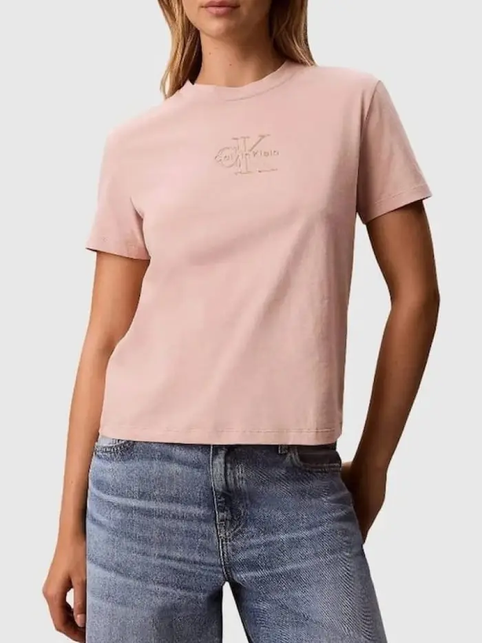 tshirt rosa donna logo sul davanti