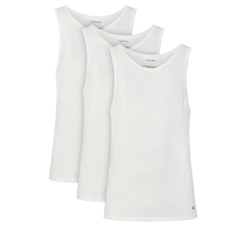 Calvin Klein Underwear Set di canotte Tank 3Pk LV00NB4184 Bianco Slim Fit