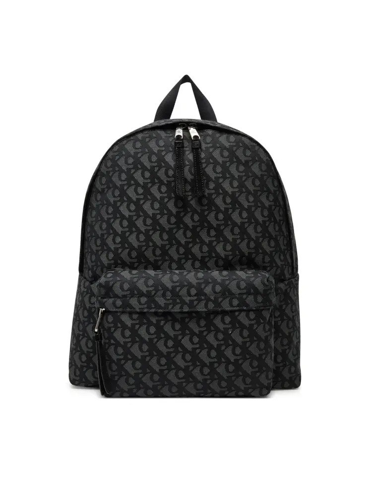 Calvin Klein zaino nero uomo in tessuto monogram logo all over