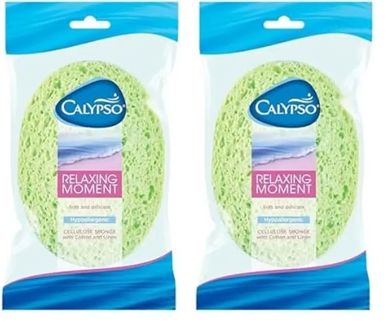 Calypso Relaxing Moment, Spugna Vegetale con Cotone e Lino, Morbida e Delicata, Confezione da Pezzo, Colori Assortiti