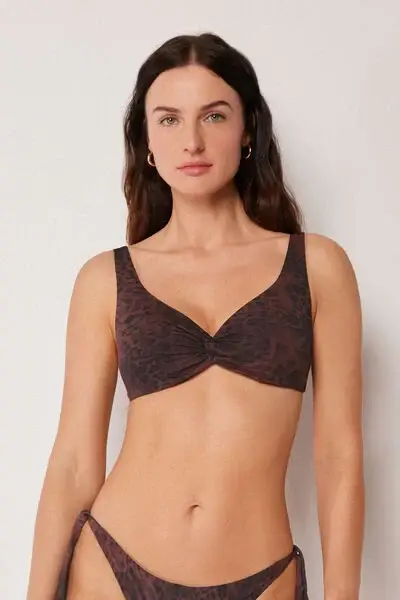 Calzedonia Balconcino Costume Dark Animalier Donna Marrone
