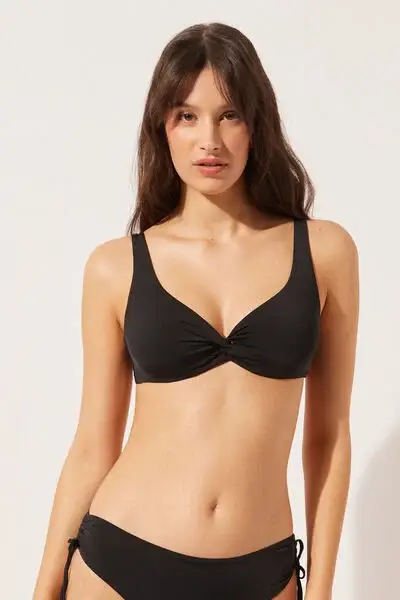 Calzedonia Costume Balconcino Non Imbottito Con Ferretto Indonesia Donna Nero Taglia 3