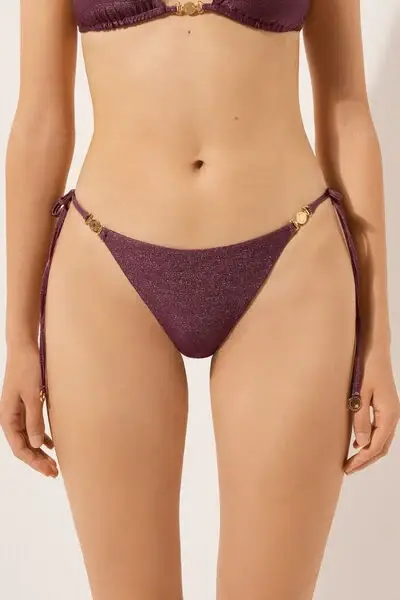 Calzedonia Basiliana Lacci Costume Golden Glow Donna Bordeaux
