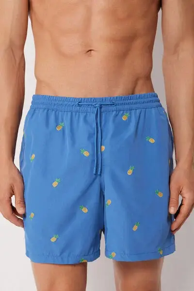 Calzedonia Boxer in Fantasia Uomo Costume Formentera Uomo Blu