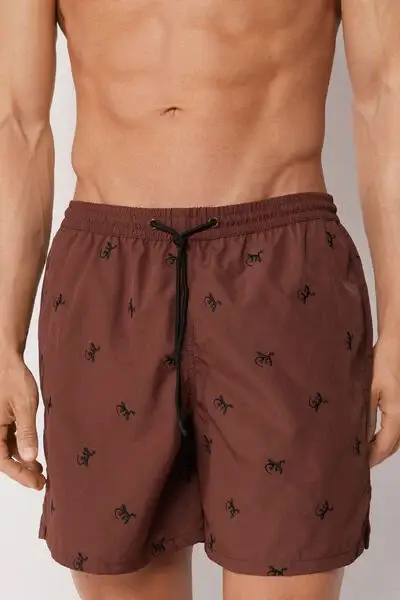 Calzedonia Boxer in Fantasia Uomo Costume Formentera Uomo Marrone
