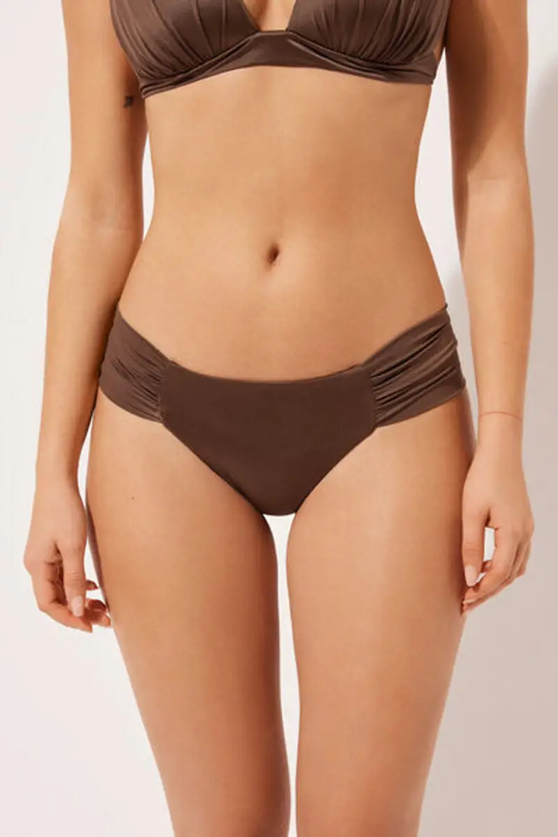 Calzedonia Brasiliana con Drappeggio Costume Shiny Satin Donna