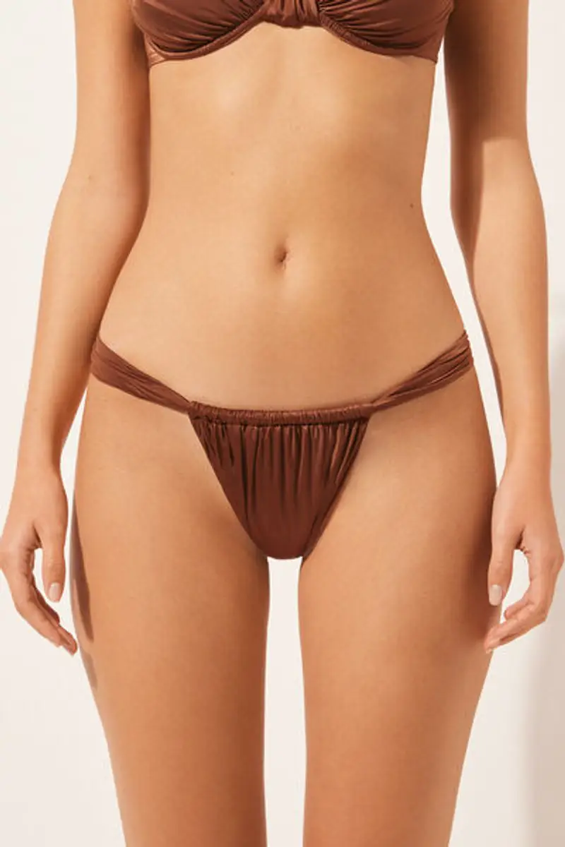 Calzedonia Brasiliana Fianchetti Sottili Costume Shiny Satin Donna