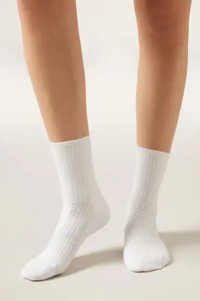 Calzedonia Calzini a Coste Donna Bianco