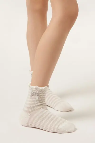 Calzedonia Calzini a Righe Bambina Unisex Naturale