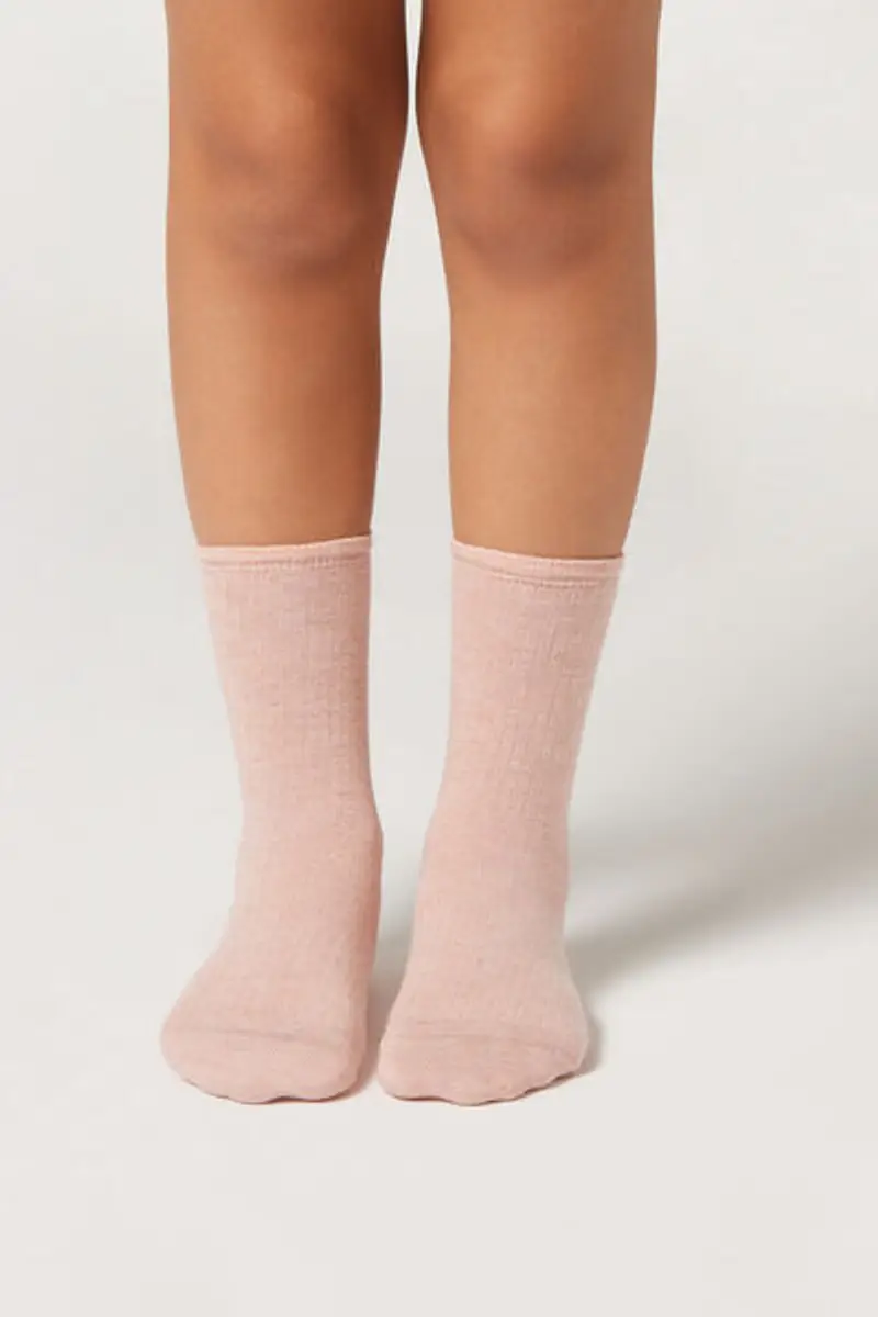 Calzedonia Calzini con Cashmere e Glitter Bambina Unisex Rosa Chiaro