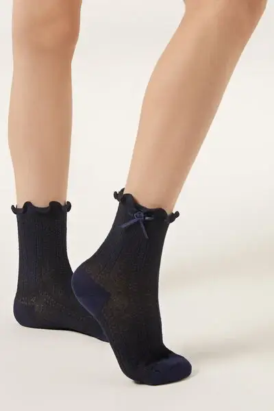 Calzedonia Calzini con Fiocchetto Bambina Unisex Nero