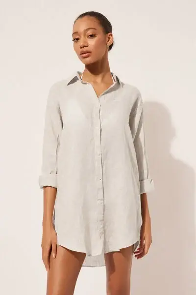 Calzedonia Camicia in Lino Donna Naturale