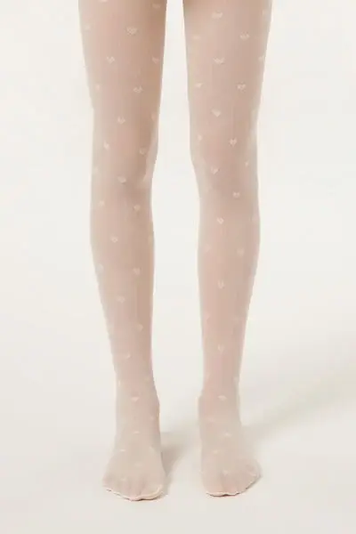 Calzedonia Collant Velati Fiocchi Bambina Bambina Bianco