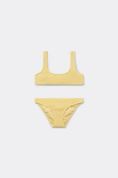 Calzedonia Costume Due Pezzi Bambina Crinkle Waves Bambina Giallo