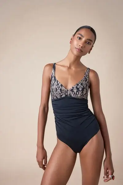 Calzedonia Costume Intero Contenitivo Golden Ethnic Donna Marrone