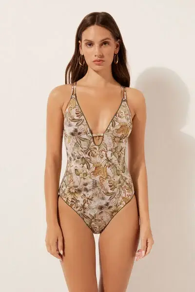 Calzedonia Costume Intero Tropical Foliage Donna Stampa
