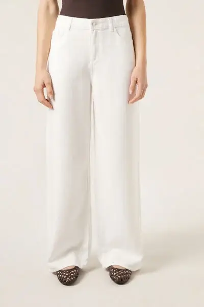 Jeans a Palazzo Ultra Soft Donna Bianco