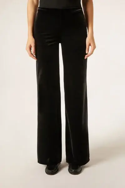 Calzedonia Pantaloni a Palazzo in Velluto Donna Nero
