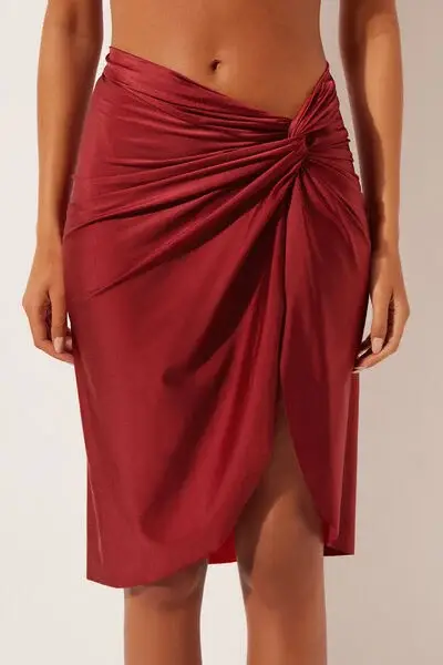 Calzedonia Pareo Gonna Shiny Satin Donna Rosso