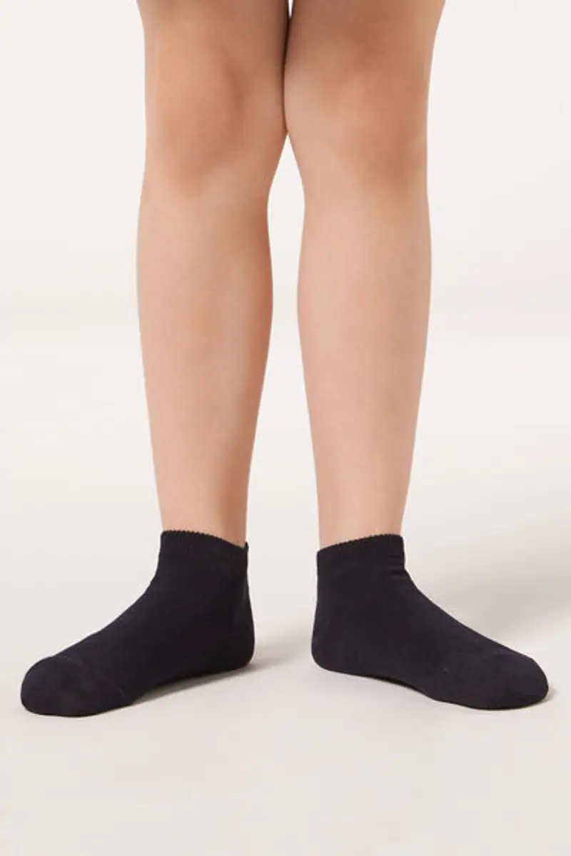 Calzedonia Pedulini da Bambino in Cotone Unisex Blu