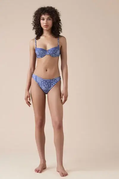 Slip Costume Paisley Donna Blu