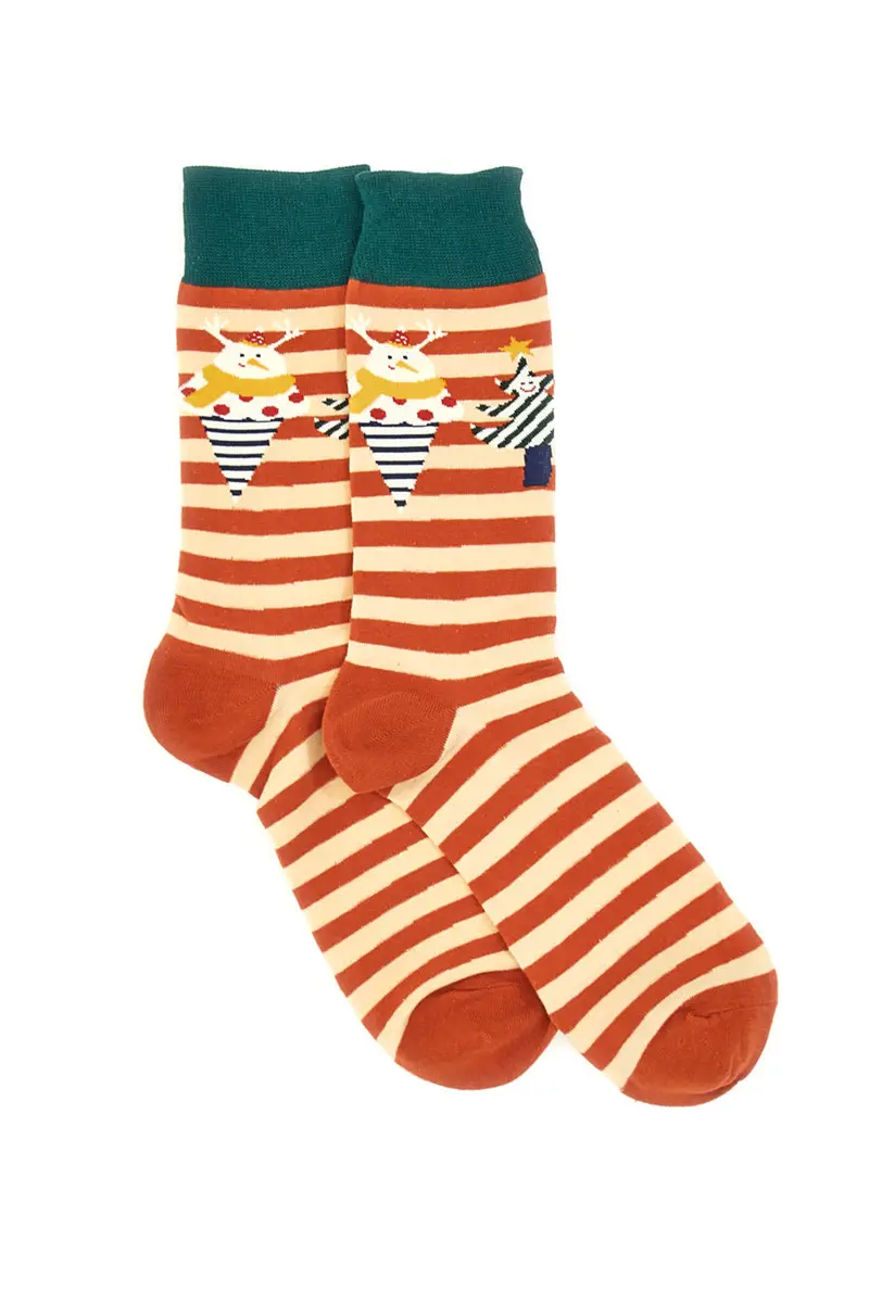CRAZY SOCKS Calzini Mid Calf Arancio Natalizi 008