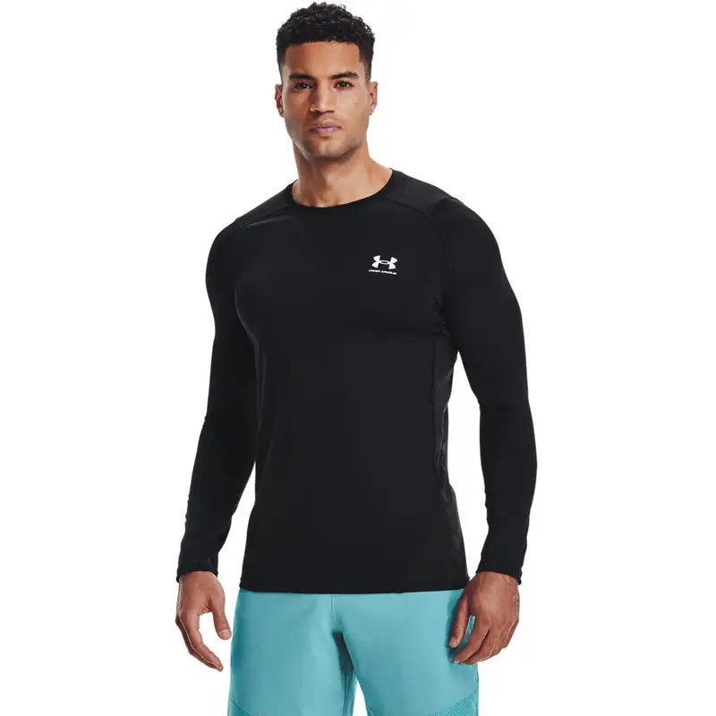 Camicetta Under Armour HeatGear Fitted Long Sleeve. Nero. Uomini | Under Armour