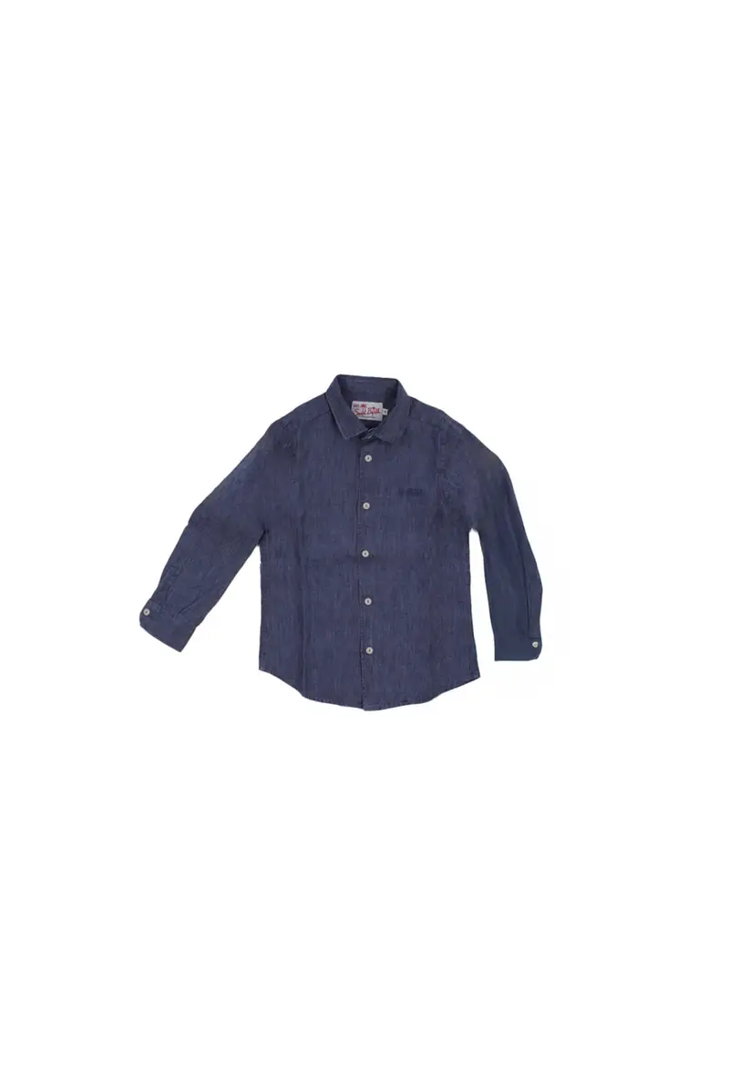 MC2 SAINT BARTH Camicia Bambino Denim nero Agnes linen
