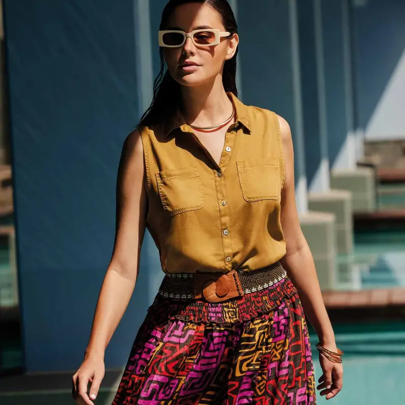 David Beachwear CAMICIA IN TENCEL MERYL | Colore: Mostarda