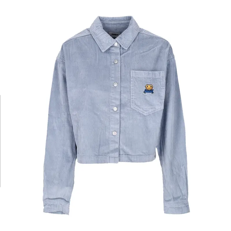 Obey Camicia Manica Lunga Cappuccio Donna Liam Cropped Shirt L/s Seal Ice
