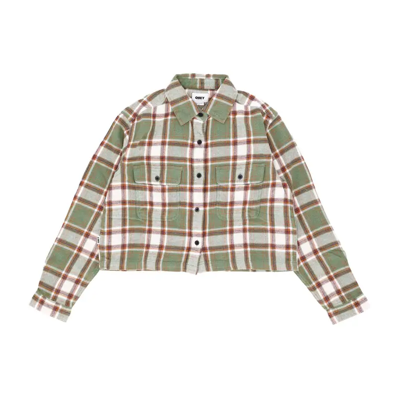 Obey Camicia Manica Lunga Donna Pia Flannel Shirt L/s Loden Frost Multi