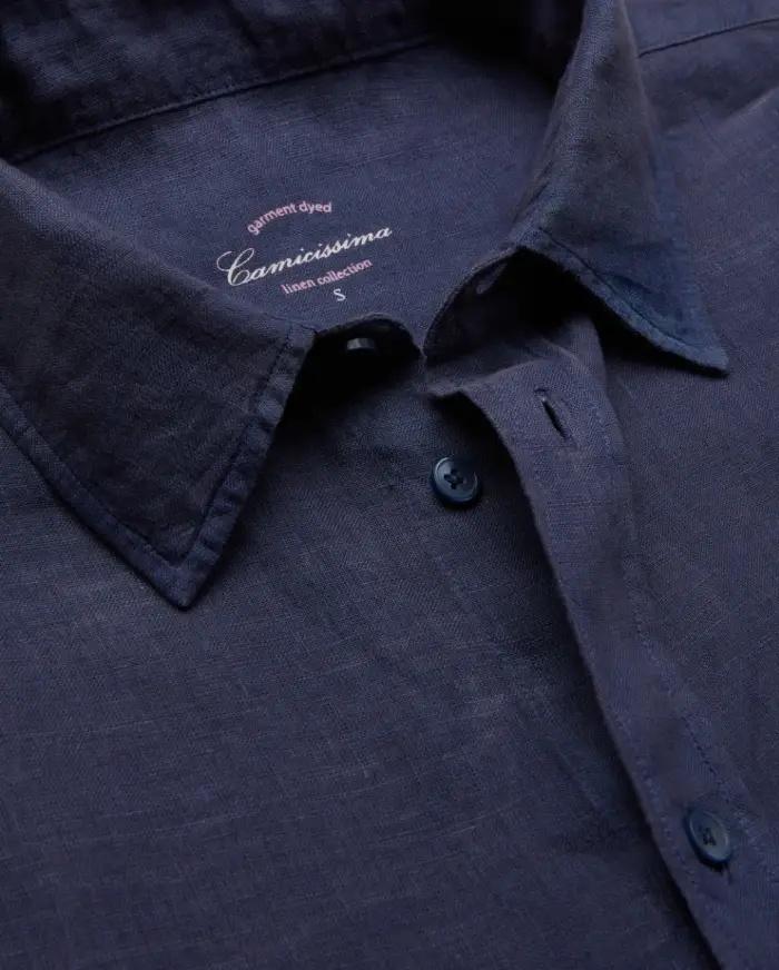 Camicissima Camicia lino donna tinta in capo blue navy