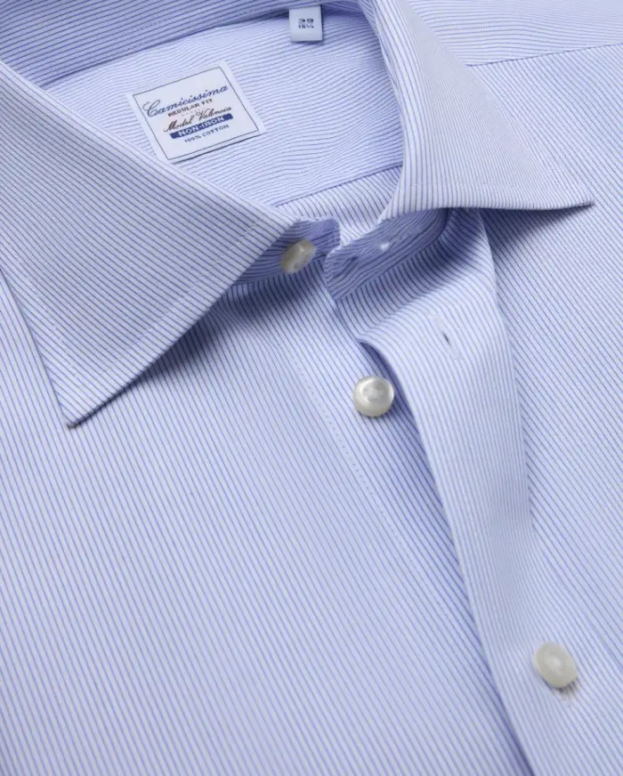 Camicissima Camicia non iron azzurra, regular valencia semi francese valencia francese