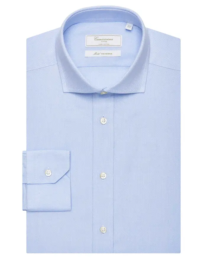 Camicissima Camicia permanent azzurra fitted ravenna ravenna francese
