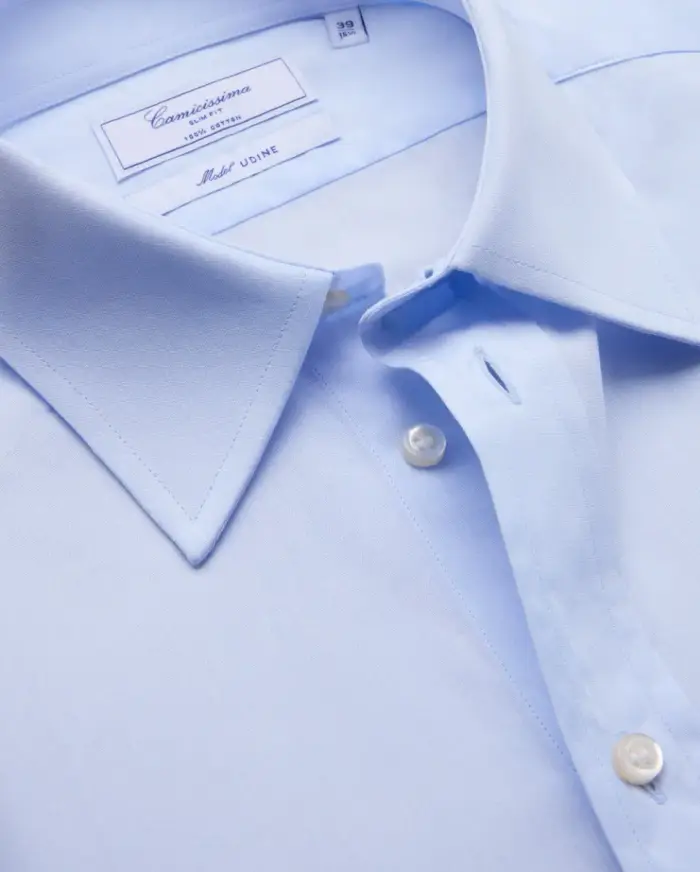 Camicissima Camicia permanent fil-à-fil azzurra slim udine italiano