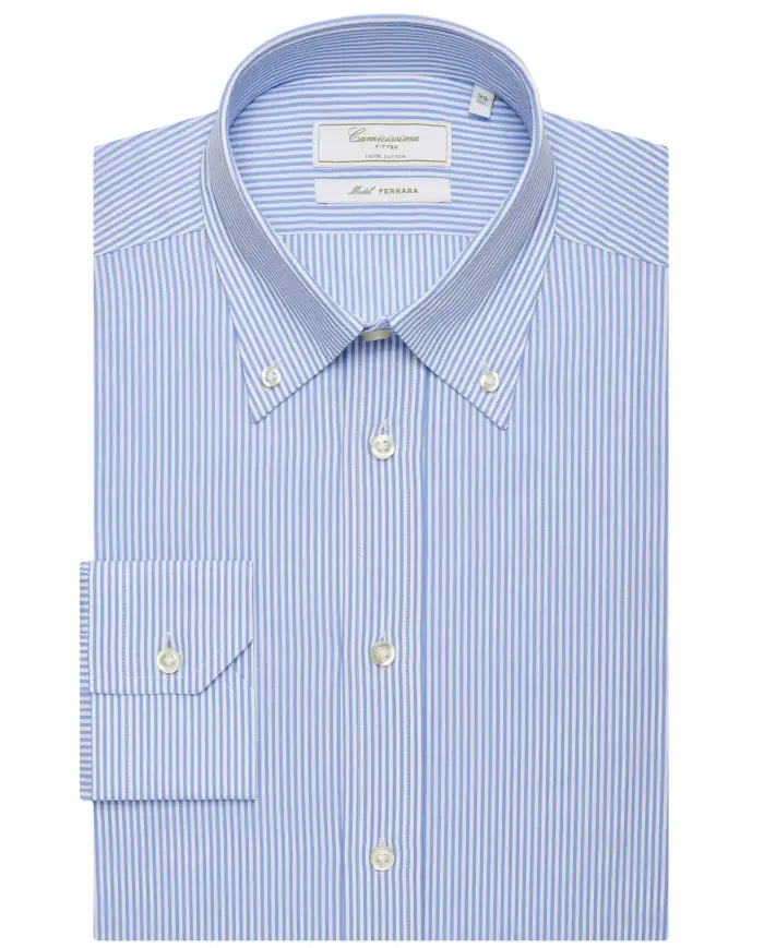 Camicissima Camicia permanent fitted a righe ferrara ferrara button down
