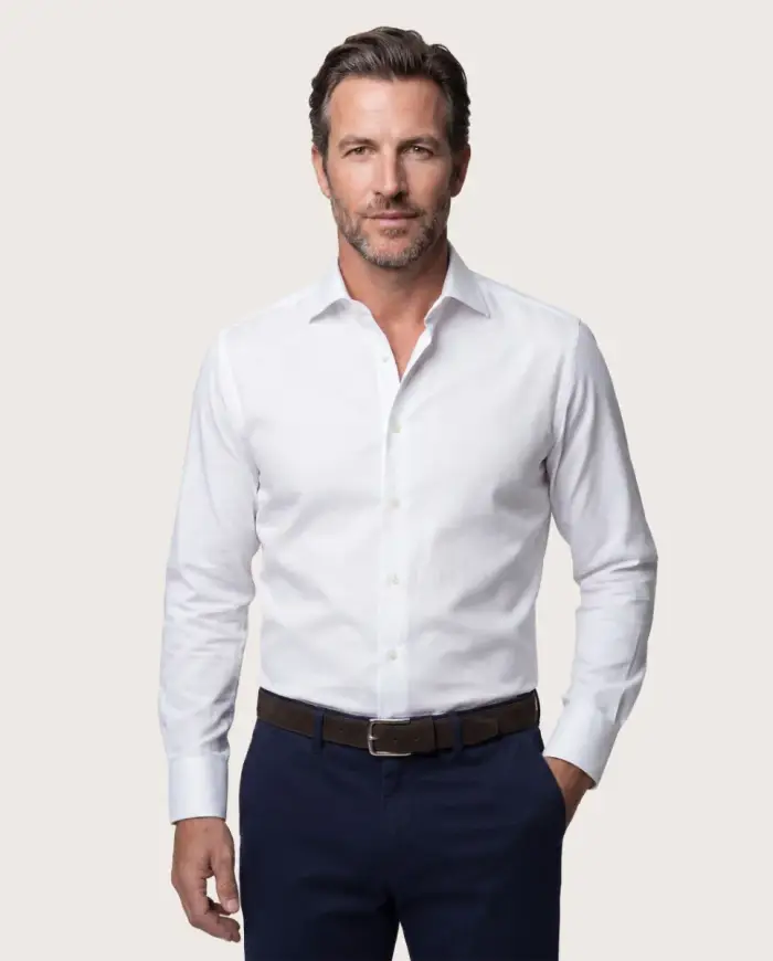 Camicissima Camicia permanent pin point bianca extra slim fitted potenza francese