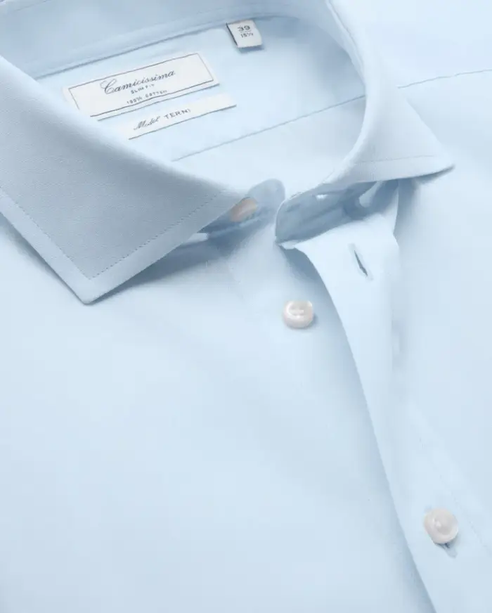 Camicissima Camicia permanent popeline azzurra slim terni francese