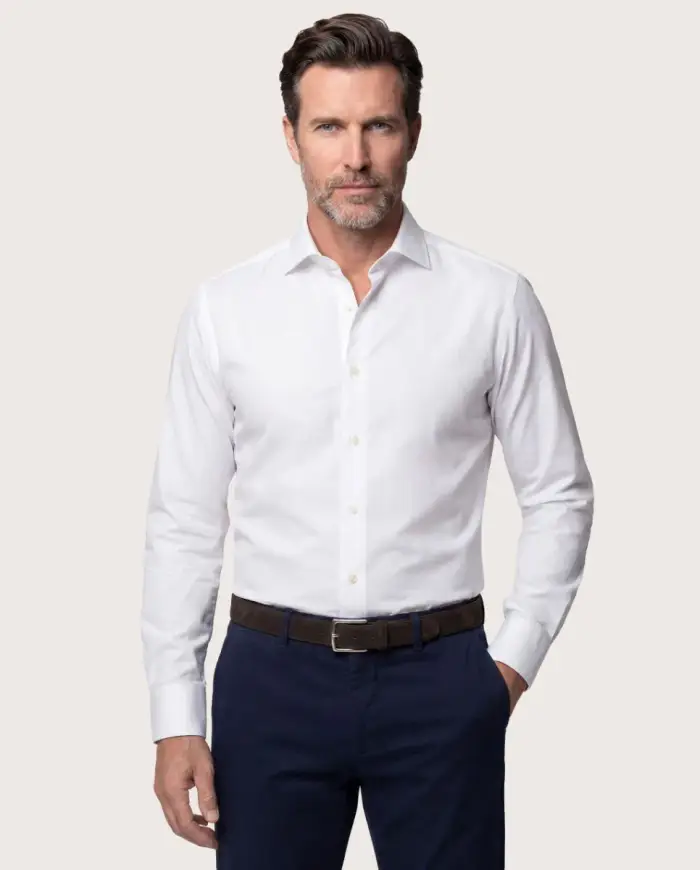 Camicissima Camicia permanent popeline bianca extra slim fitted taormina francese