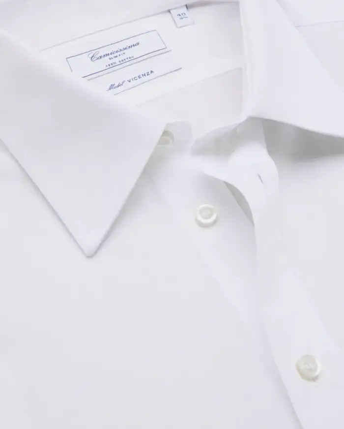 Camicissima Camicia permanent popeline bianca slim vicenza italiano