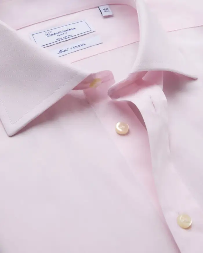 Camicissima Camicia permanent popeline rosa slim verona francese