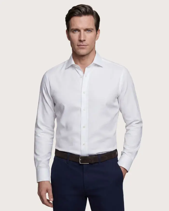 Camicissima Camicia permanent royal oxford bianca extra slim fitted trapani francese