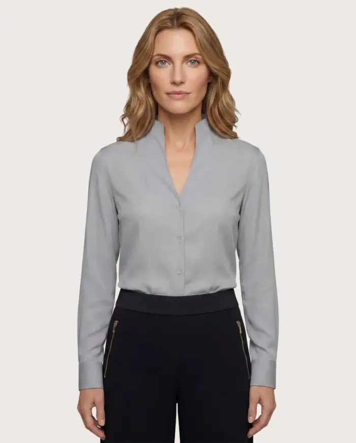 Camicissima Camicia serena in twill di cotone grigio