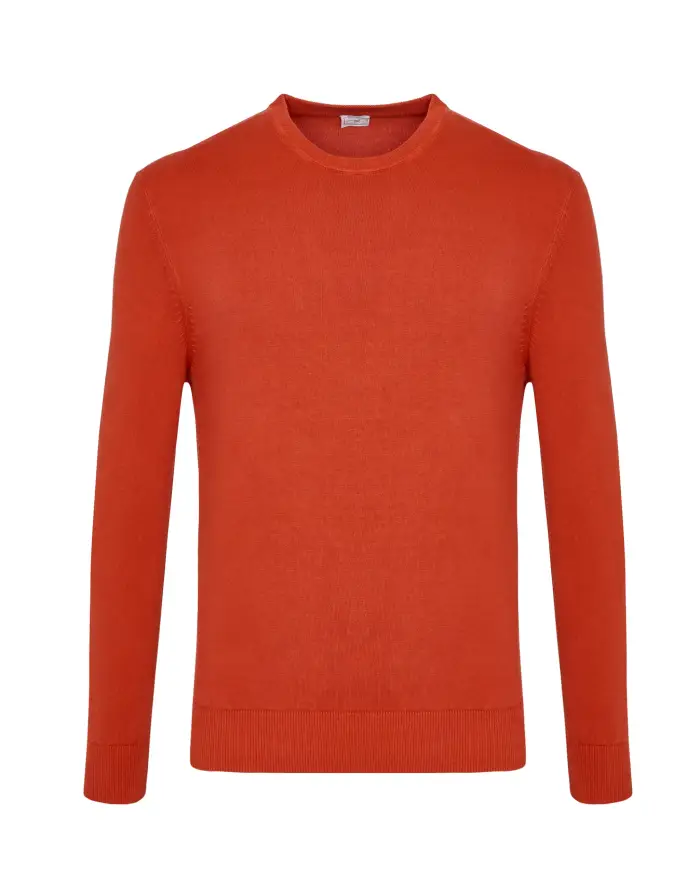 Camicissima Maglia girocollo arancione di cotone