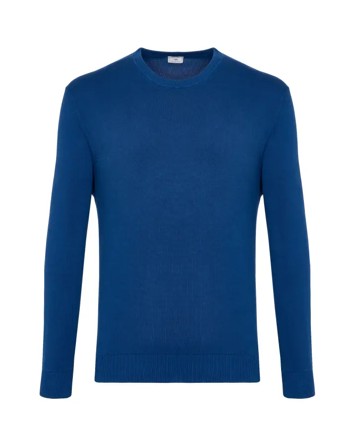 Camicissima Maglia girocollo blu navy di cotone