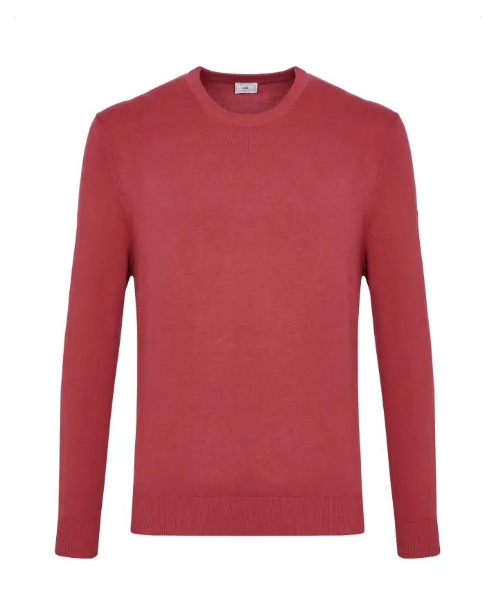 Camicissima Maglia girocollo rossa di cotone