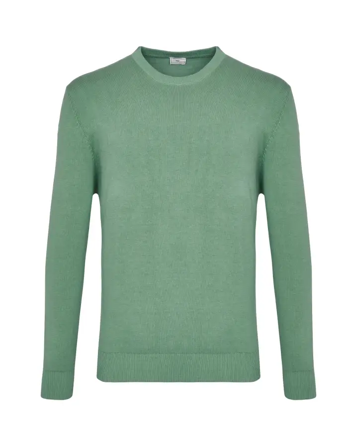 Camicissima Maglia girocollo verde militare di cotone